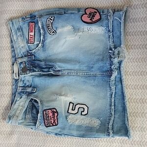 max Patch Covered Denim Skirt 26